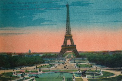Panorama dos Jardins du Trocadéro e da Torre Eiffel, Paris, c1920 de Unbekannt