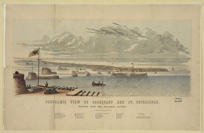 Vista panorâmica de Kronstadt e São Petersburgo de Unbekannt