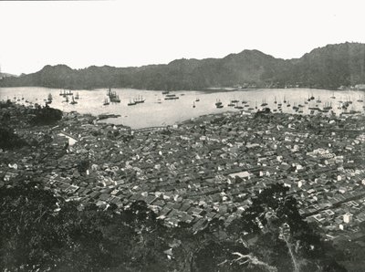 Vista panorâmica da cidade, Nagasaki, Japão, 1895. de Unbekannt