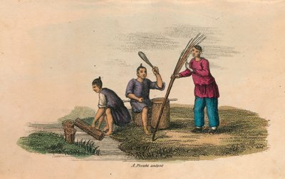 Fabricação de papel na China, AD 105, c1850 de Unbekannt