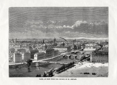 Paris, como visto da igreja de St Gervais, França, 1879 de Unbekannt