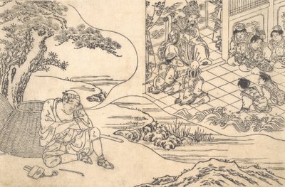 Paródia do Conto do Jovem Lu: Um Pescador Sonhando, ca. 1700. de Unbekannt