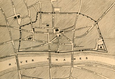 Parte de Londres moderna, mostrando a antiga muralha, 1897. de Unbekannt