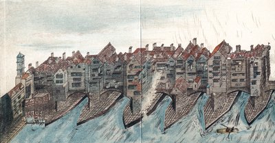 Parte da Old London Bridge, c1600 de Unbekannt