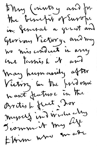 Parte de uma carta escrita por Nelson logo antes da Batalha de Trafalgar, 1805 1894 de Unbekannt