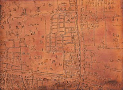 Parte de um mapa de Londres, c1553-c1559 de Unbekannt