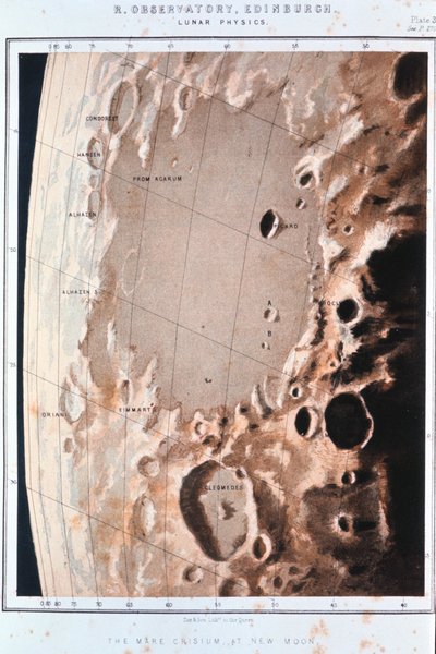 Parte da superfície lunar, 1857 de Unbekannt