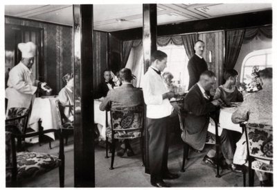 Sala de jantar para passageiros, Zeppelin LZ 127 Graf Zeppelin, 1933 de Unbekannt