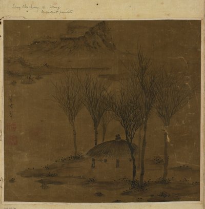 Pavilhão em um bosque junto à água, dinastia Ming, século XVII. de Unbekannt