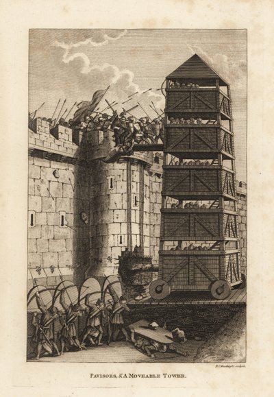 Pavisores e uma torre móvel de Unbekannt