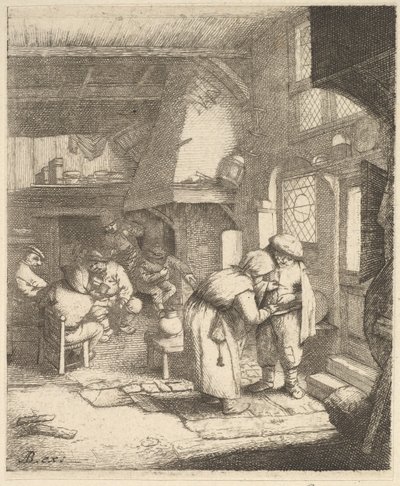 Camponês pagando sua conta, 1610-85. de Unbekannt