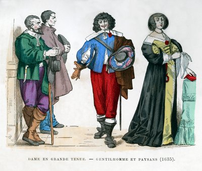 Camponeses, um cavalheiro e uma dama, 1635 1882-1884 de Unbekannt
