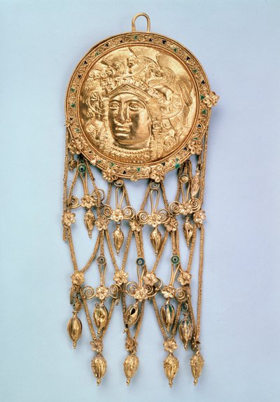Pingente com cabeça de Athena Parthenos, início do século IV aC de Unbekannt