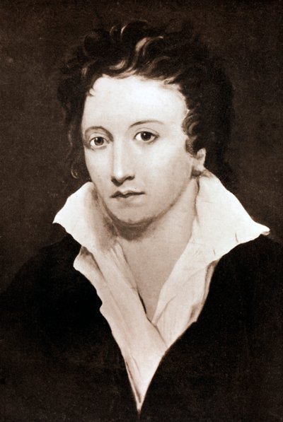 Percy Bysshe Shelley, poeta romântico inglês, século XIX de Unbekannt
