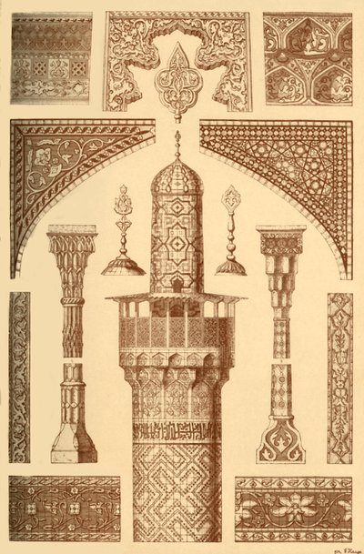 Ornamento arquitetônico persa, 1898. de Unbekannt