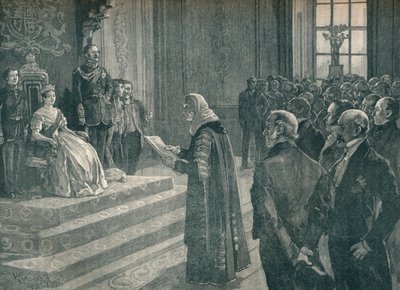 Pesando o discurso patriótico da rainha na véspera da Guerra da Crimeia, 1854 1906 de Unbekannt