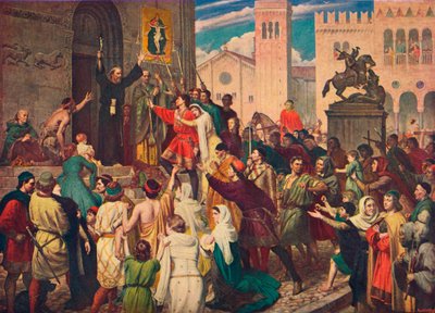 Pedro, o Eremita, pregando a Primeira Cruzada, c1095 1905 de Unbekannt