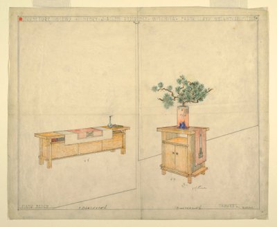 Piano Bench and Taboret, Henry J. Allen Residence, Wichita, KA, 1917 de Unbekannt