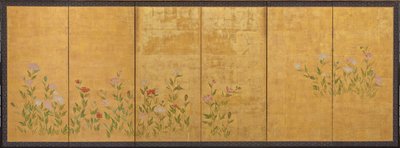 Papoilas rosa e vermelhas, período Edo, 1615-1868. de Unbekannt