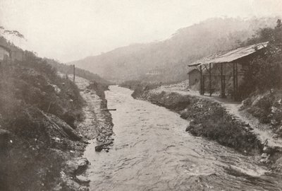 Desvio Pirahy: Veja a jusante da saída do túnel. 1914 de Unbekannt