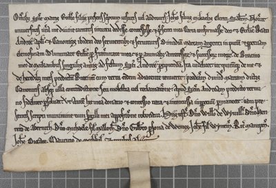Pittance escreve: Carta concedendo esmolas à Igreja de Santo André Apóstolo de Unbekannt