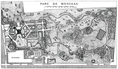 Plano de Monceau Park, Paris, 1778, 1885 de Unbekannt
