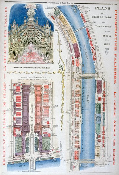 Plano para a Esplanade des Invalides, Exposição Universal de 1900, Paris, 1900 de Unbekannt