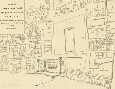 Plano de Fort William e parte da cidade de Calcutá, 1925. de Unbekannt