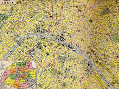 Plano de Paris - Distrito Central da Cidade da Luz, c1930s de Unbekannt