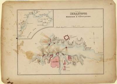 Plano de Sevastopol com sua estrada e fortificações, c. 1858 de Unbekannt
