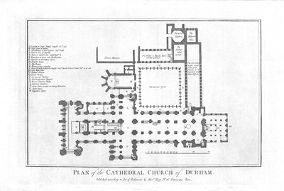 Planta da Igreja Catedral de Durham, final do século XVIII de Unbekannt