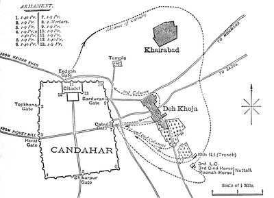 Plano da triagem de Candahar, 16 de agosto de 1880, c1880 de Unbekannt