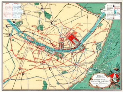 Plano da Exposição Universal, Paris, 1889 de Unbekannt