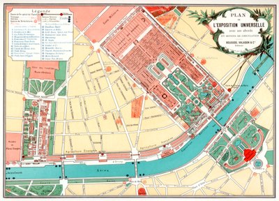 Plano da Exposição Universal, Paris, 1889 de Unbekannt