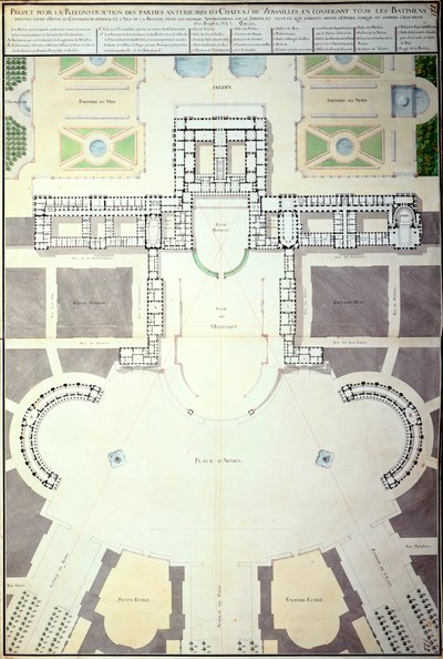 Planos para a transformação de Versalhes, França, 1780 de Unbekannt