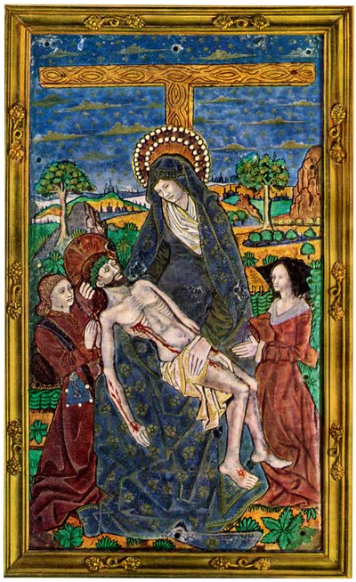 Placa, esmalte sobre cobre, século XV, 1931 de Unbekannt