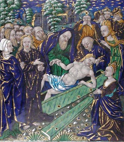 Placa com a Ressurreição de Lázaro, francesa, primeira metade do século XVI. de Unbekannt