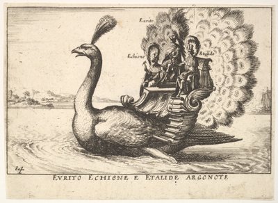 Ilustração 14: Os Argonautas Eurytus, Echion e Aethalides Eurito Echione e Etalide Argonote ..., 1664. de Unbekannt