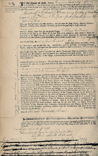 Política sobre Escravos, 1794, 1928 de Unbekannt