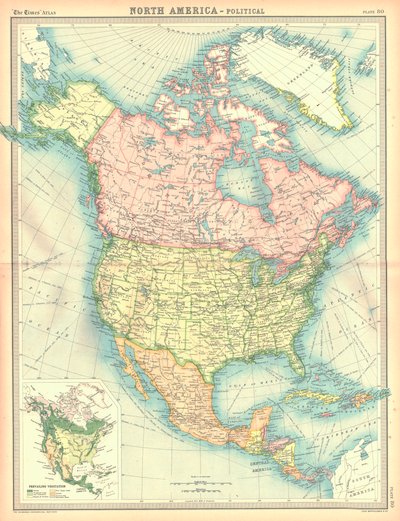 Mapa político da América do Norte de Unbekannt