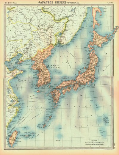 Mapa político do Império Japonês, início do século XX de Unbekannt