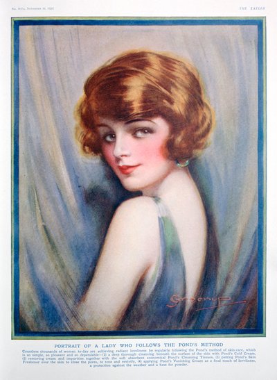 Anúncio Ponds Cream, 1928 de Unbekannt
