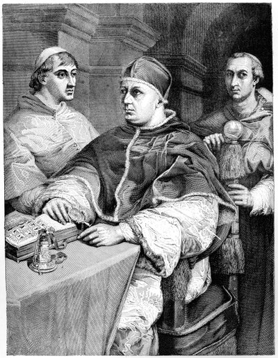 Papa Leão X, Giulio de Médici, o futuro Papa Clemente VII e Cardeal de Rossi, 1882 de Unbekannt