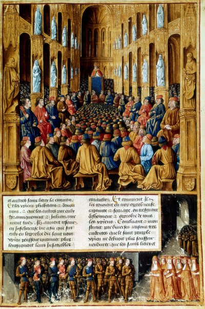 Papa Urbano II, presidindo o Conselho de Clermont, França, 1095 c1490 de Unbekannt