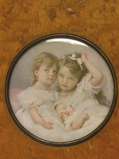 Miniatura de retrato das grã-duquesas Olga, Tatiana e Maria da Rússia, c. 1900 de Unbekannt