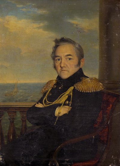 Retrato do Almirante Mikhail Lazarev 1788-1851, meados do século XIX de Unbekannt