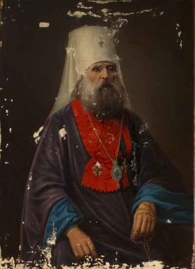 Retrato do arcebispo Iriney Klementyevsky de Pskov 1753-1818, início do século XIX de Unbekannt