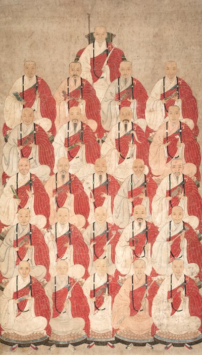 Retrato de monges budistas da seita de Obaku, 1600s. de Unbekannt