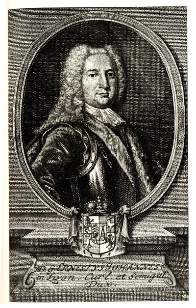 Retrato de Ernst Johann von Biron 1690-1772, duque de Courland e Semigallia e regente do Império Russo de Unbekannt
