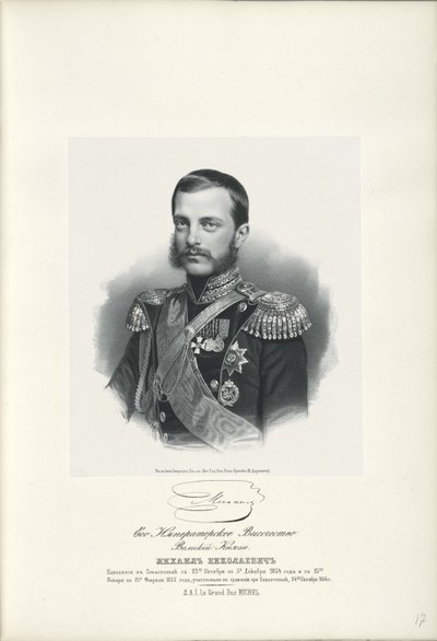 Retrato do Grão-Duque Michael Nikolaevich da Rússia 1832-1909, 1858 de Unbekannt